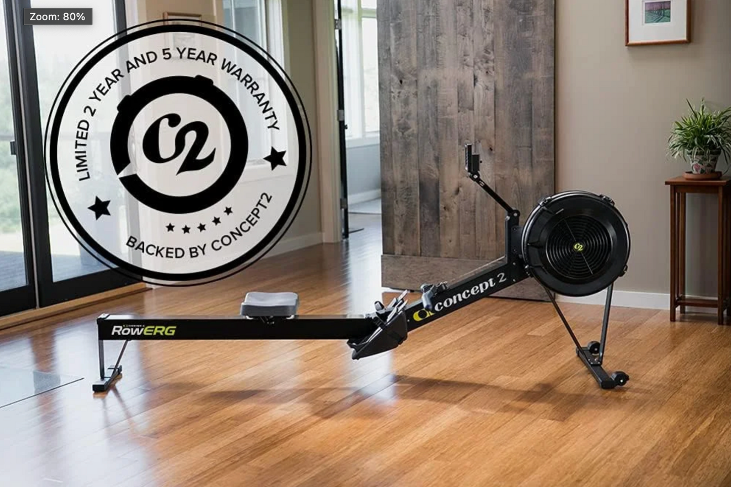 Concept2 RowErg Indoor Rowing Machine – PM5 Monitor, Device Holder, Model D, Adjustable Air Resistance, Easy Storage